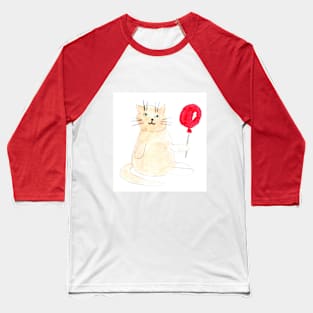 Cat, cats, animal, animals, pet, kitty, watercolor, gift, cartoon, character, illustration Baseball T-Shirt